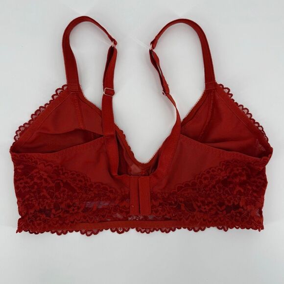 Savage X Fenty Burnt Orange Lace Bralette Bra Wireless Longline Woman Size 1X - Picture 2 of 8